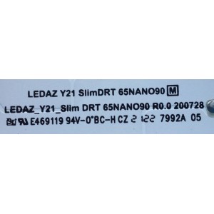 KIT DE LED'S PARA TV LG NANOCELL ((24 PIEZAS)) / NUMERO DE PARTE EAV65014501 / 65NANO90 / LEDAZ Y21 SLIMDRT 65NANO90 M / LEDAZ_Y21_SLIM DRT 65NANO90 R0.0 200728 / LEDAZ-LGD / PANEL NC650DQB / DISPLAY LC650EQP / MODELO 65NANO90UPA / 65NANO90UPA.BUSYLKR